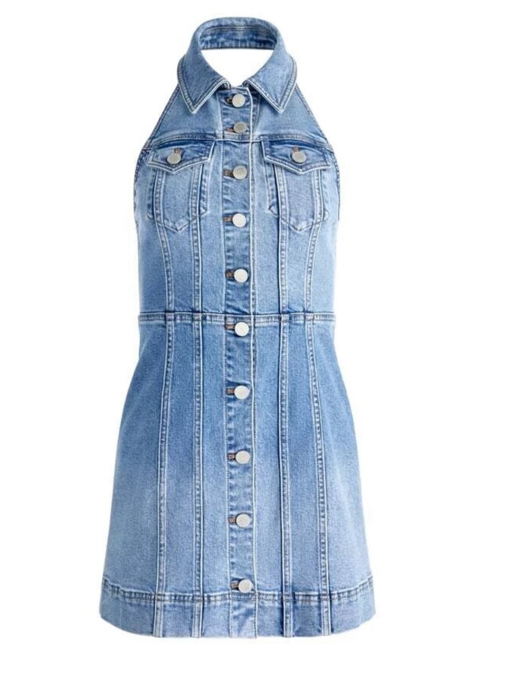 Zara Blue Denim Halter Dress